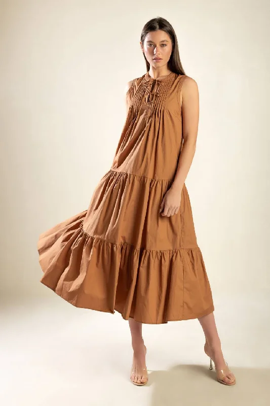 EVERYTHING I WANT WOVEN MIDI DRESS Chic Sophistication