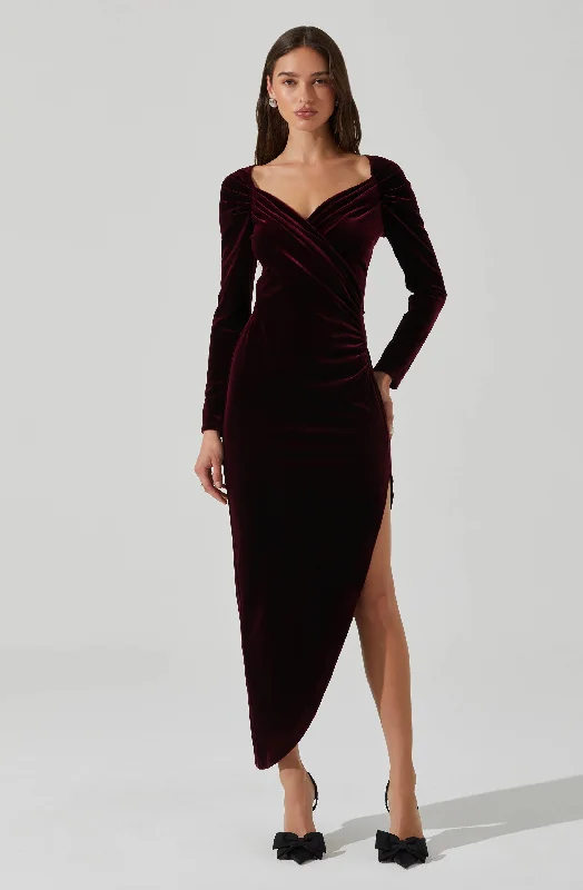 Sirica Velvet Off Shoulder Dress Day-To-Night Styles