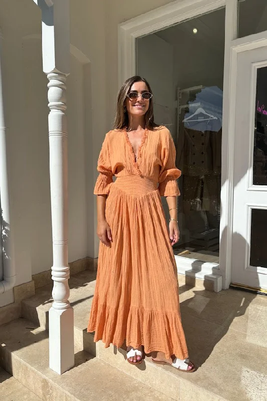 Eleni Dress Apricot Latest Trends