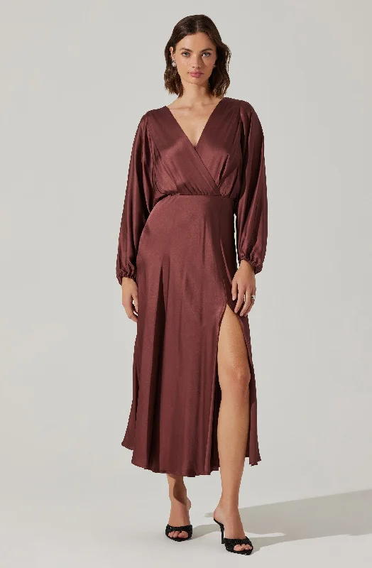 Kimiko V-Neck Midi Dress Limited Time Flash Sale