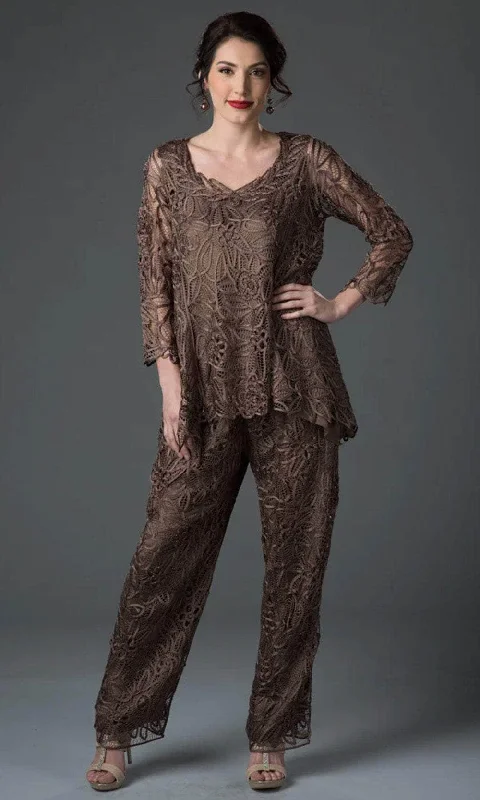 Soulmates C8057 - Babydoll Tunic Top Pants Set Artful Design