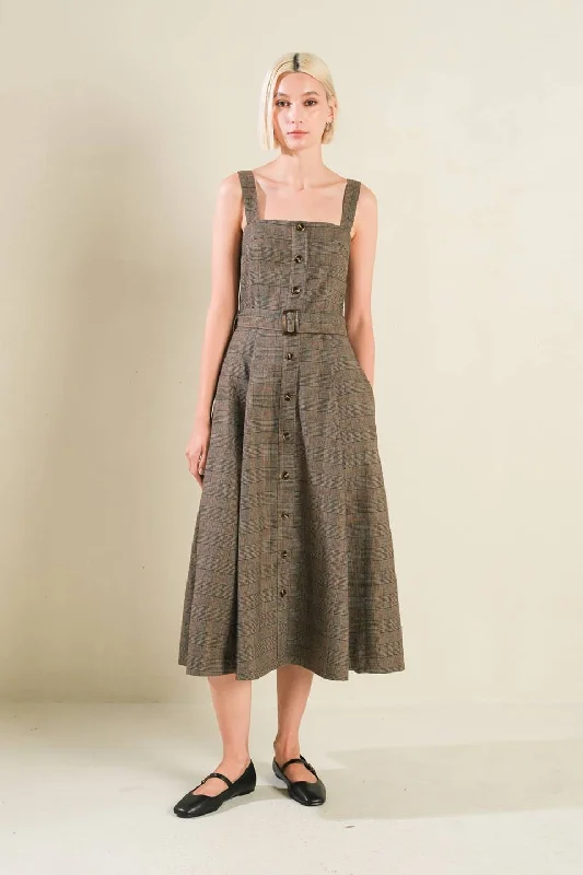 HAPPY CHANCE WOVEN MIDI DRESS Versatile Style Wardrobe