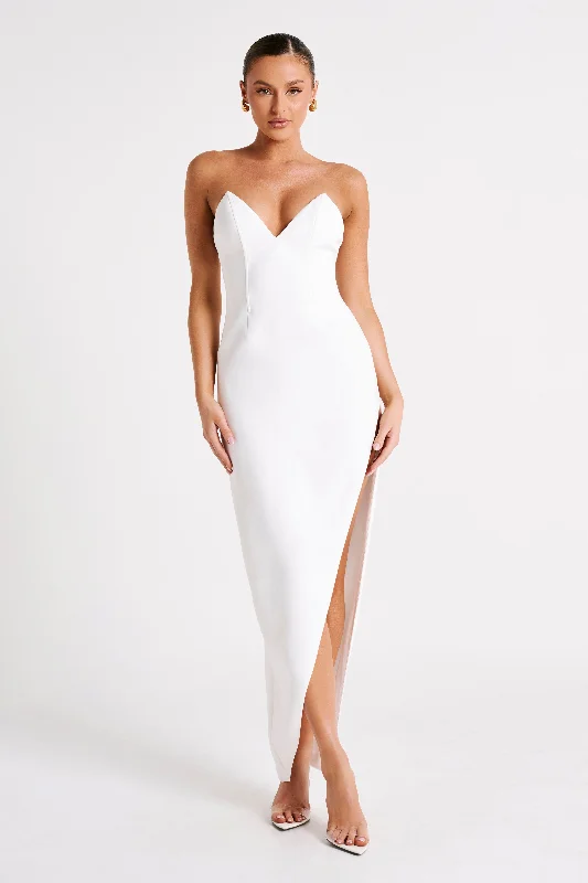 Natasha Pointed Corset Maxi Dress - White Evening Looks