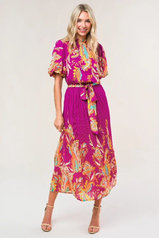 ENCHANTED TO MEET WOVEN MIDI DRESS Fashion Forward Outfits