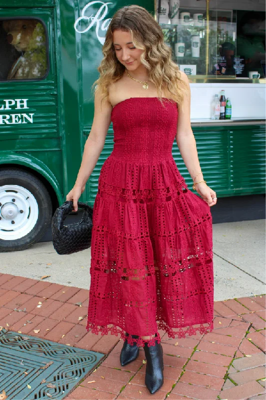 Safe Haven Midi Dress In Cherry Burgundy Chic & Cozy Collection