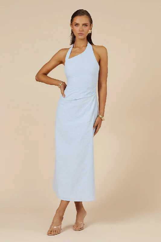 SAPHIRA LONG MIDI DRESS - ICE BLUE Huge Price Cut