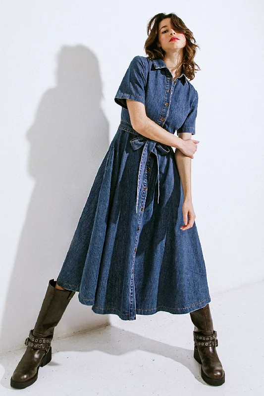 DAY IN THE LIFE DENIM MIDI DRESS Browse Our Top Products