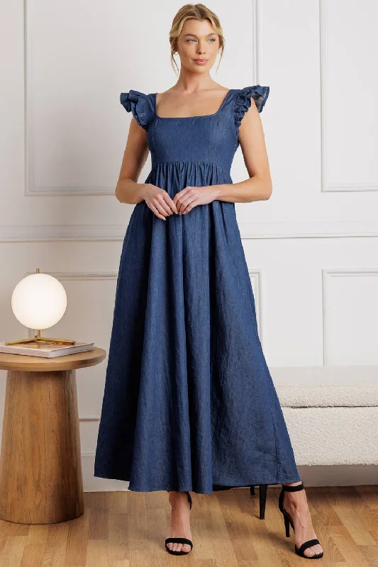 KILLING TIME CHAMBRAY MIDI DRESS Durable Fashion Picks