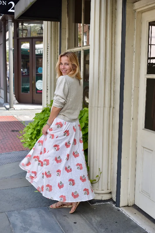 Fiona Midi Skirt Poppy Floral Final Sale Chic And Trendy