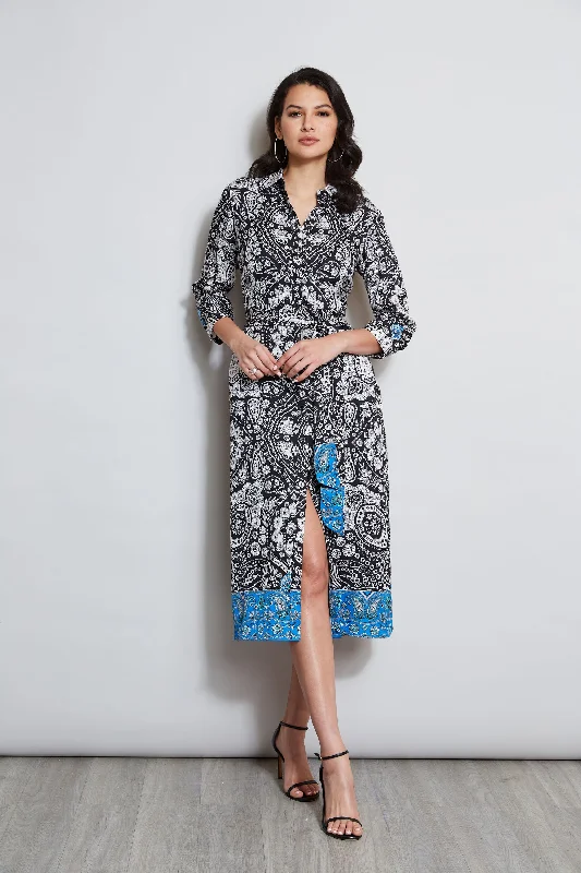 Eclipse Scarf Print Shirt Dress Mid - Week Surprise