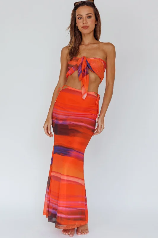 Just Like That Multiway Midi Dress & Scarf Orange Boutique Styles