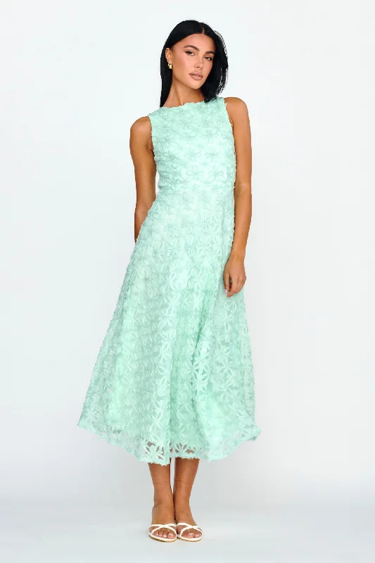 Dianne Sleeveless Embellished Midi Dress Mint Catch Every Fashion Trend