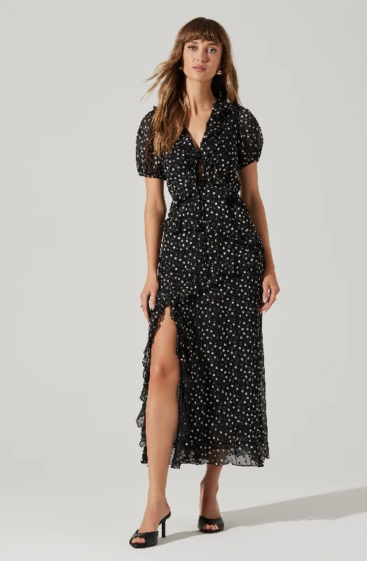 Bennet Polka Dot Midi Dress Urban Femme Streetwear