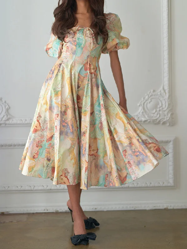 Lydia Summer Print Slim Waist Dress Buy More, Save More