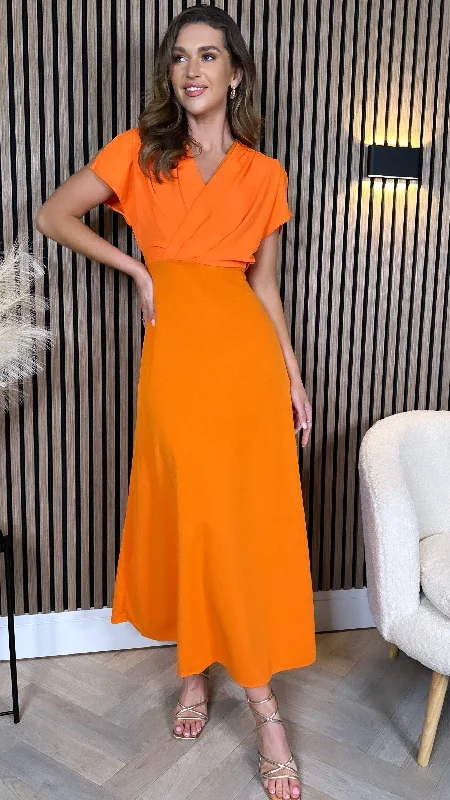 Ally Orange Wrap Detail Top Midi Dress Browse Our Top Products