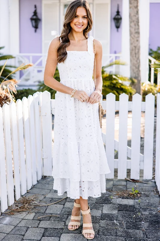 Put It All Together White Eyelet Midi Dress Embrace New Fashion