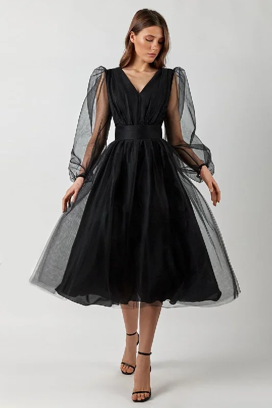 Anna Tulle Midi Dress Imeless Style