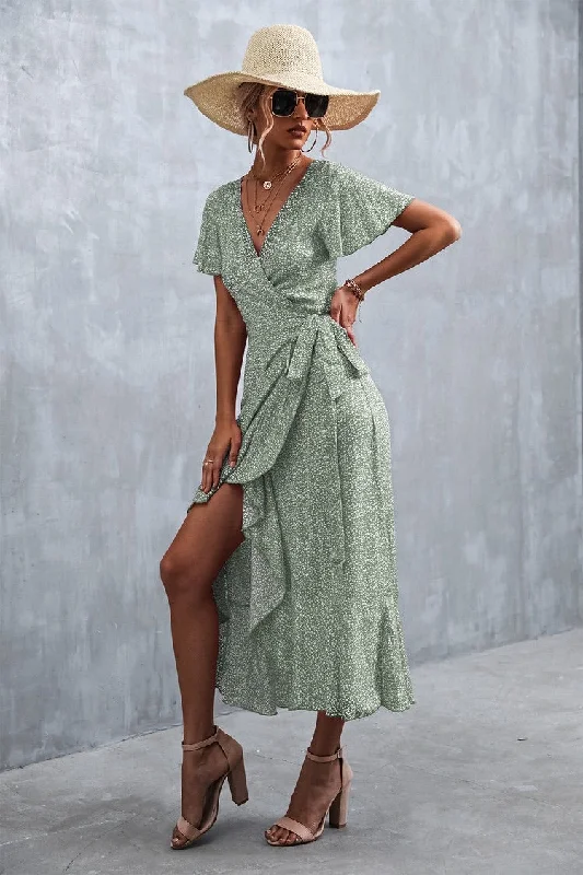 Palm Paradise Wrap Dress New Season Fashion Preview Sale