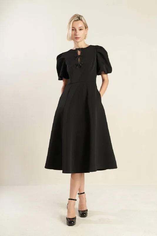 EFFORTLESS ELEGANCE WOVEN MIDI DRESS Trend Forward Threads