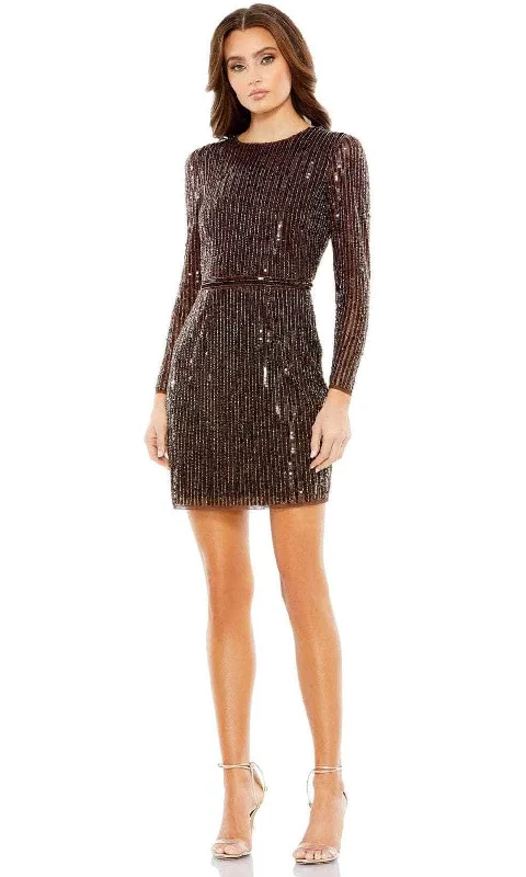 Mac Duggal 93625 - Long Sleeve Sequined Cocktail Dress Mid Season Sale