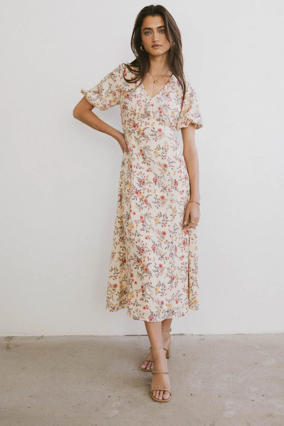 Ainsley Floral Midi Dress Anniversary Sale