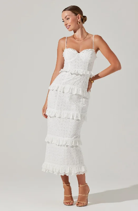 Sandrima Tiered Ruffle Trim Dress Effortless Chic Apparel