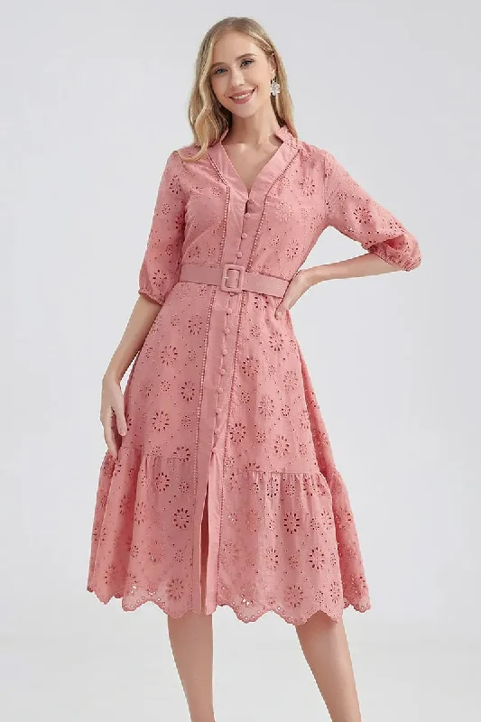 Vacation Romance Eyelet Midi Dress Big Discounts