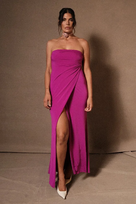 Cosima Slinky Strapless Maxi Dress - Violet Special Occasion Wear