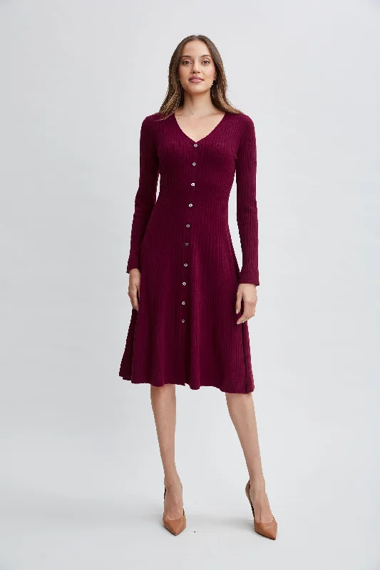 Cashmere Fit & Flare Dress Chic Style, Always In Vogue