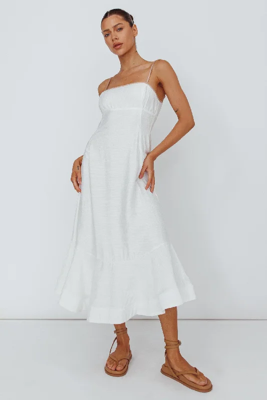 Noni Cami Strap Swing Midi Dress White Must-Have Styles