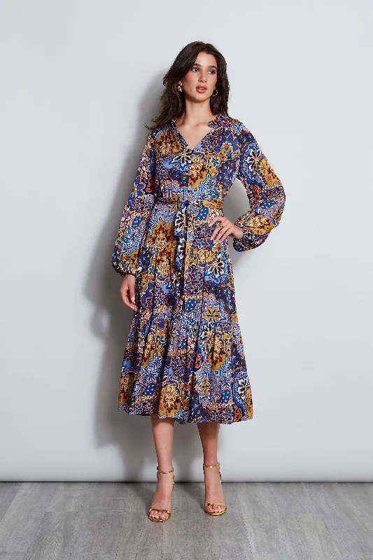 Silk Night Garden Midi Dress Stay Ahead In Style