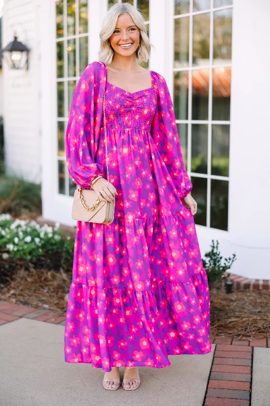 Living In Love Purple Floral Maxi Dress Big Savings On Rustic Countryside Styles