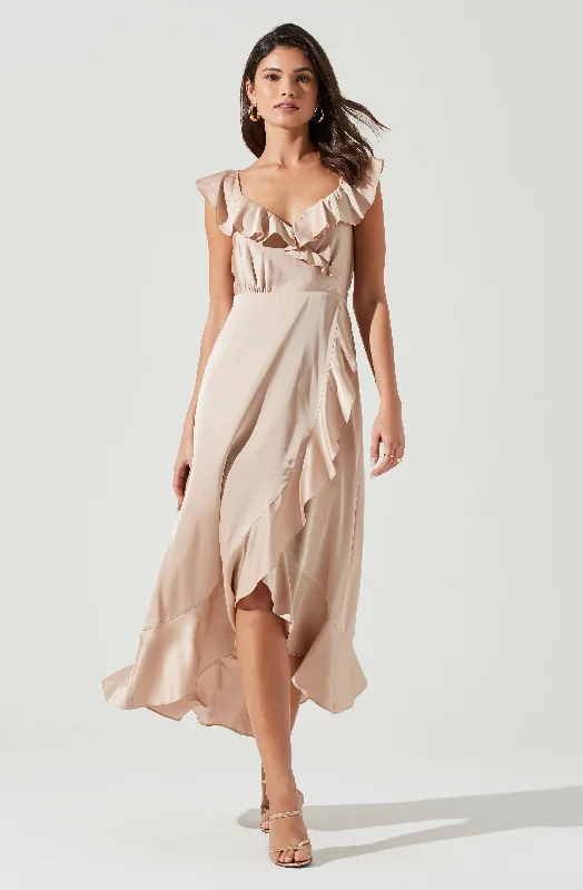 Wilshire Ruffle Open Back Midi Dress Imeless Style