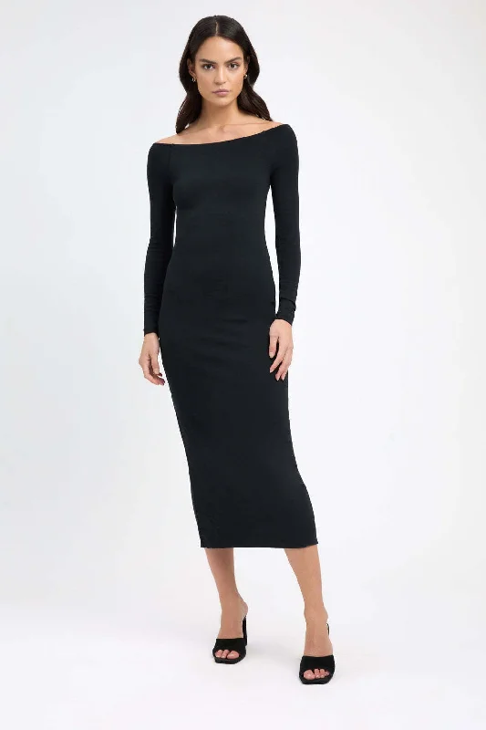 BerriesJam - 2024 Solid Sexy Slim Long Sleeve Off Shoulder Dress Fresh Styles, Fresh Deals