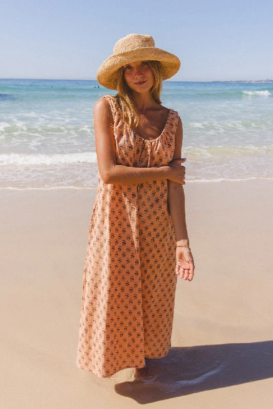 Sundress Midi ~ Peach Clearance Sale, All Cheap