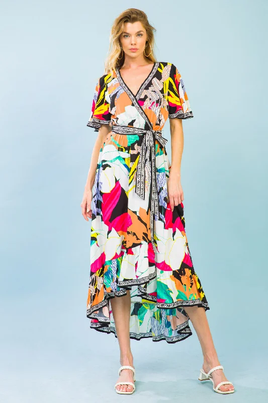 TAKE ME DANCING FLORAL MIDI DRESS Bold Silhouette