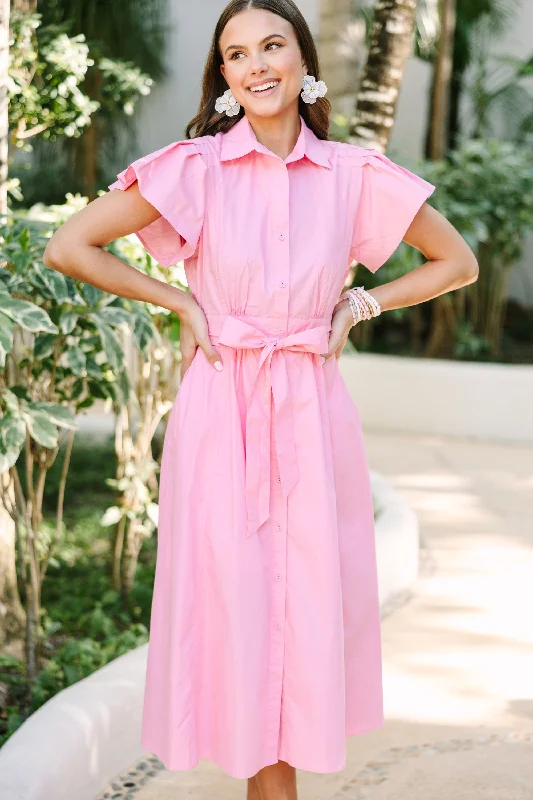 All In A Dream Pink Midi Dress Season Sale