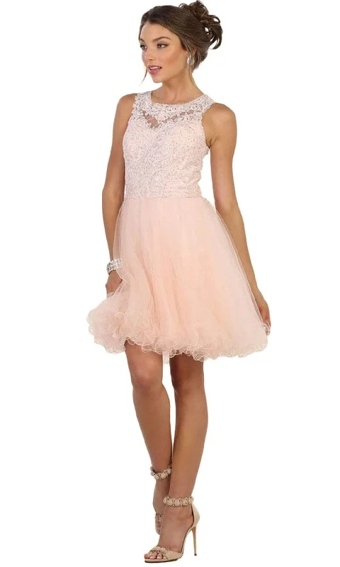 May Queen - Embellished Jewel A-line Homecoming Dress Fashion Forward, Function First