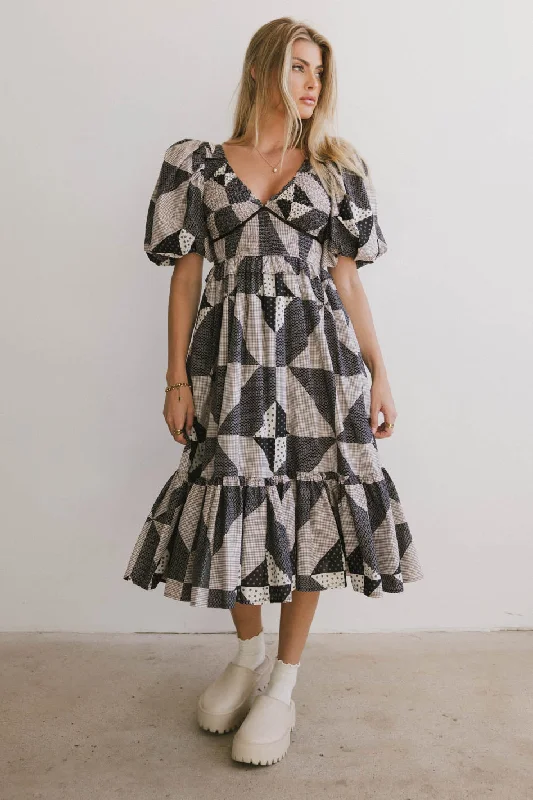 Brielle Patchwork Midi Dress - FINAL SALE Must-Have Styles