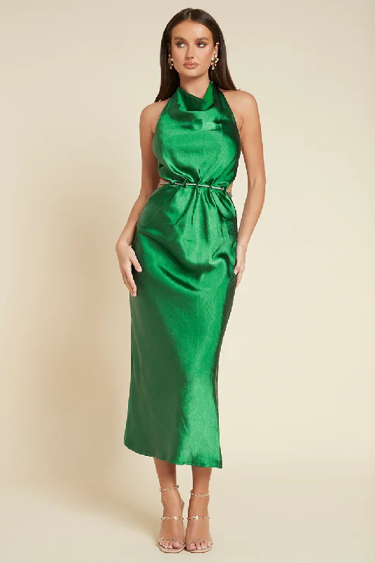 AIDA SLIP DRESS - EMERALD Effortless Style