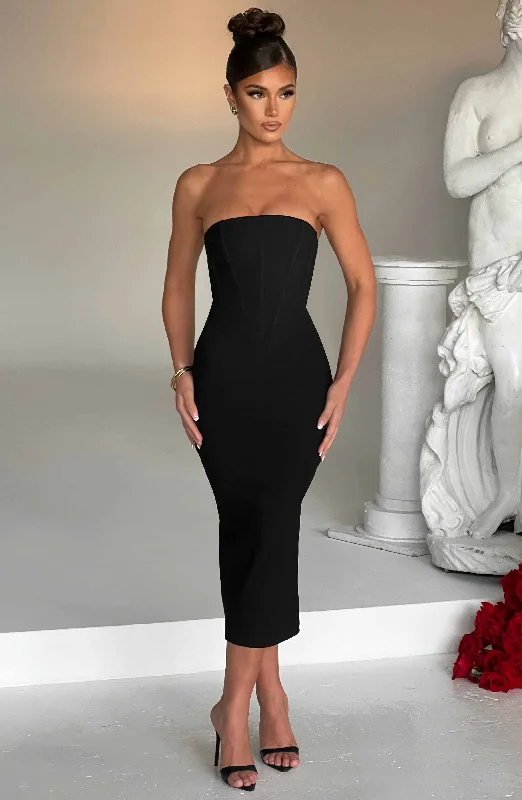 Amore Midi Dress - Black Vibrant Styles