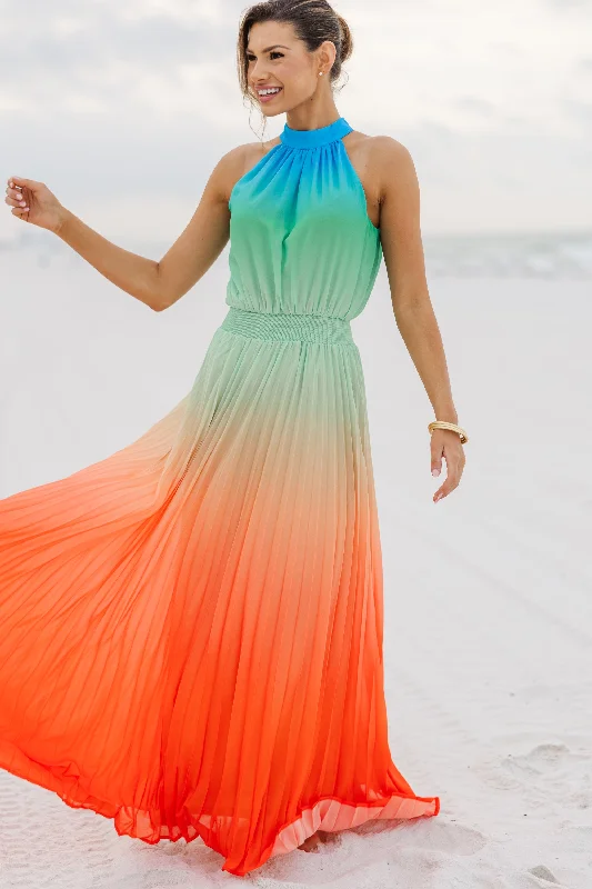 Front And Center Orange Ombre Maxi Dress Season Appropriate Women's Collection