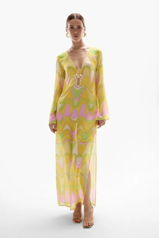 Hotline Seastar Maxi Dress Wavy Gold Best Sellers