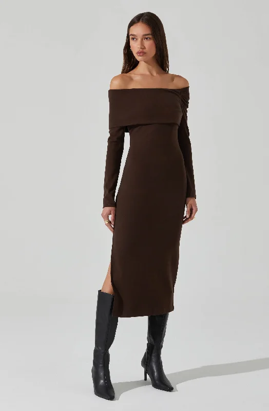 Jada Off Shoulder Midi Dress Big Discounts