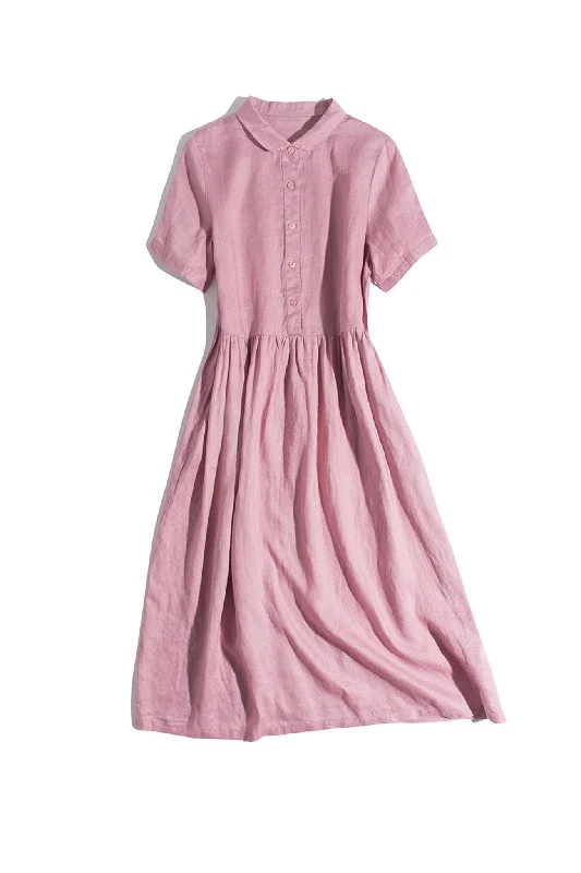 TastyHottie - Daisy Slouchy Linen Dress Feminine Grace