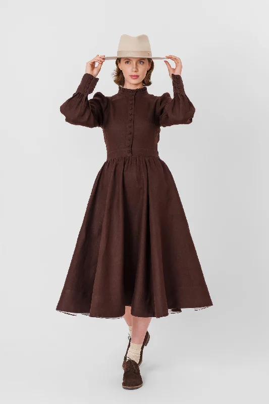 Abigail Dress, Long Sleeve, Twill Linen Exclusive Discounts