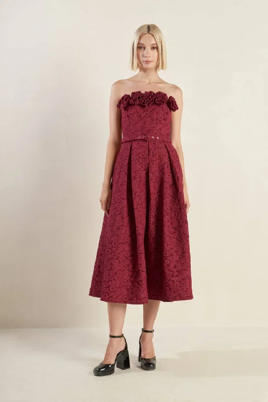 GLORIOUS SHINE WOVEN MIDI DRESS Floral Style