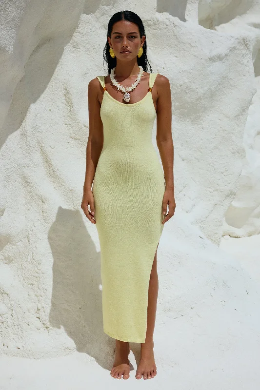 TAKITA MIDI DRESS - LEMON Trend Alert