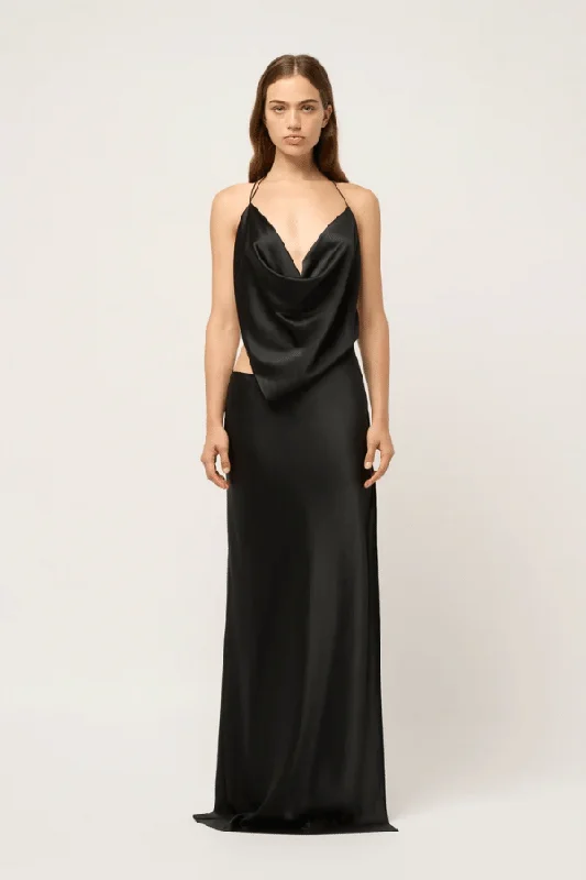 Iced Bias Maxi Dress Black Flash Sale