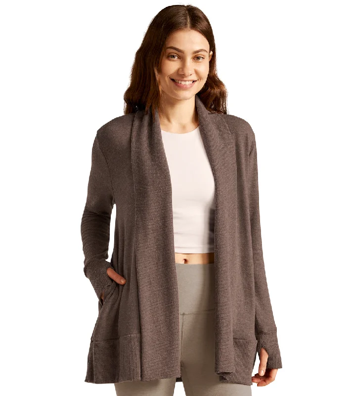 Beyond Yoga Soften Up Cardigan Heathered Truffle First Order Discount